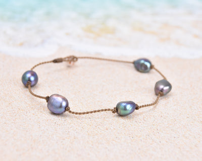 Mermaid + Peacock Pearl Princess Anklets