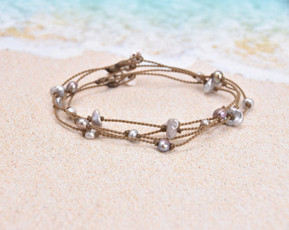 Silver Pearl Princess Anklet