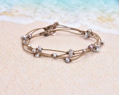 Silver Pearl Princess Anklet