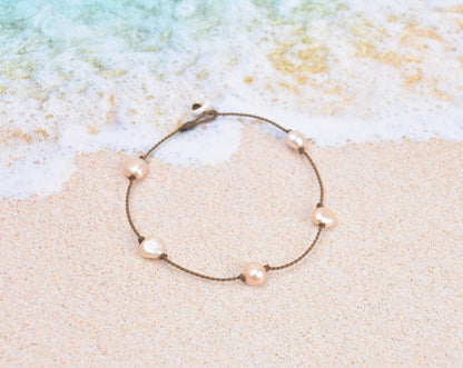 Peach Pearl Princess Anklet