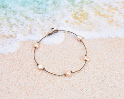 Peach Pearl Princess Anklet