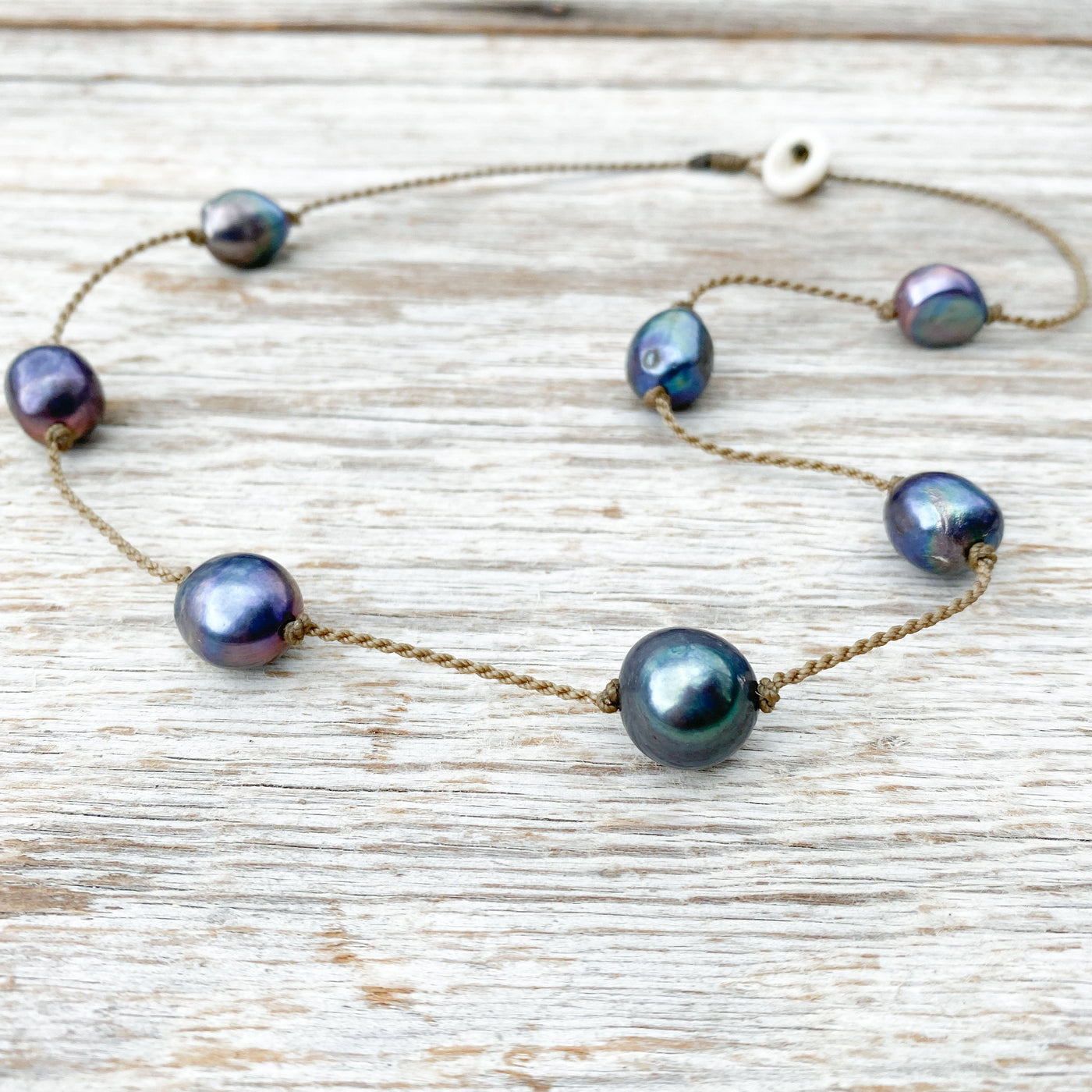 Empress Necklace-1458-Peacock Pearl Baroque Large