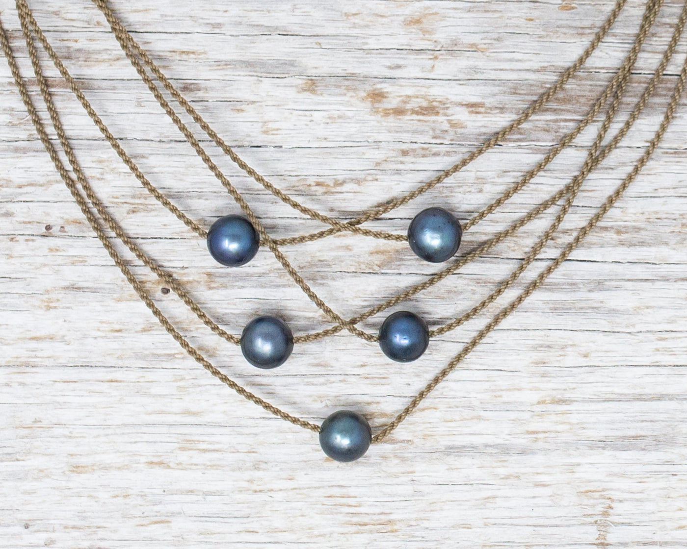 Pearl and Rope Waterproof Jewelry- Tula Blue