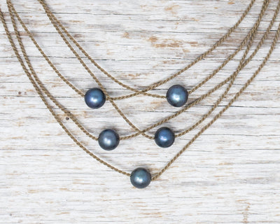 Pearl and Rope Waterproof Jewelry- Tula Blue