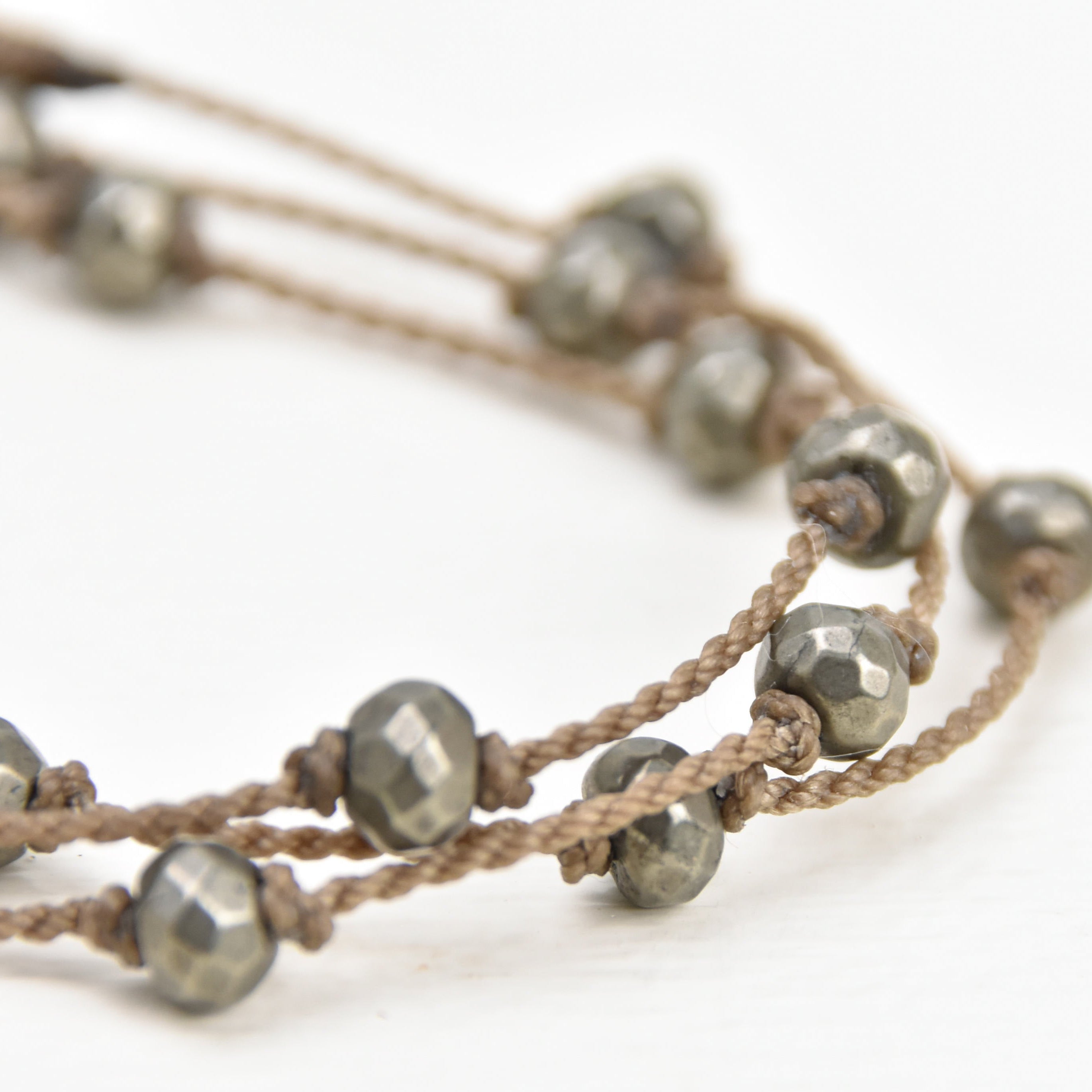 Wrap-1897-Gunmetal Pyrite Rondelle