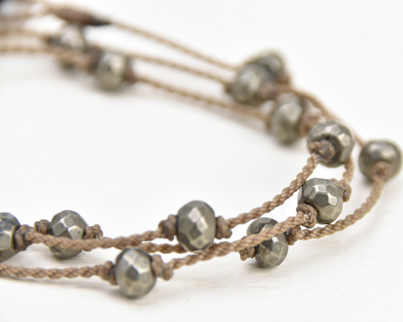 Wrap-1897-Gunmetal Pyrite Rondelle