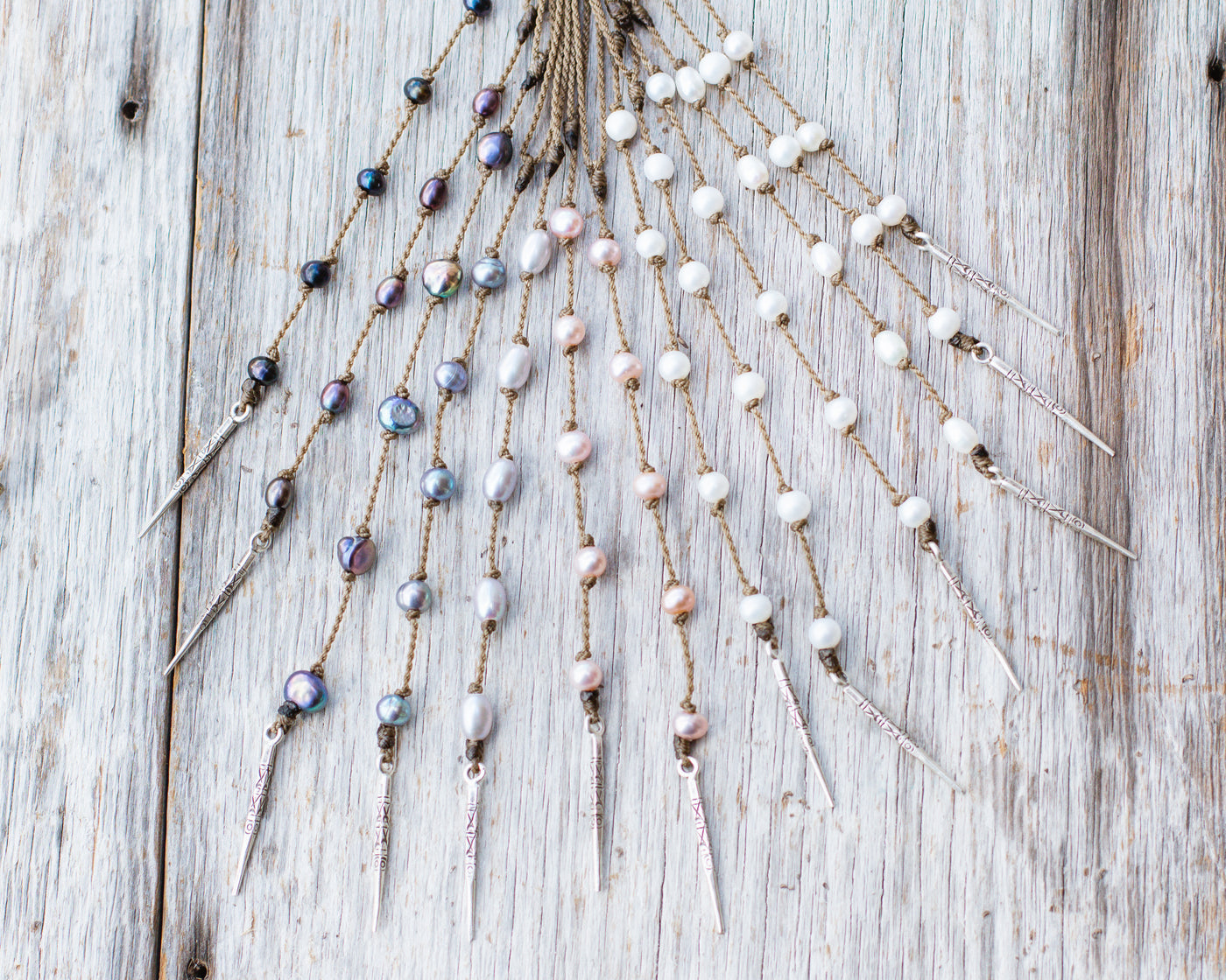 Y Necklace Petite-1444-Peacock Pearl Oval Petite