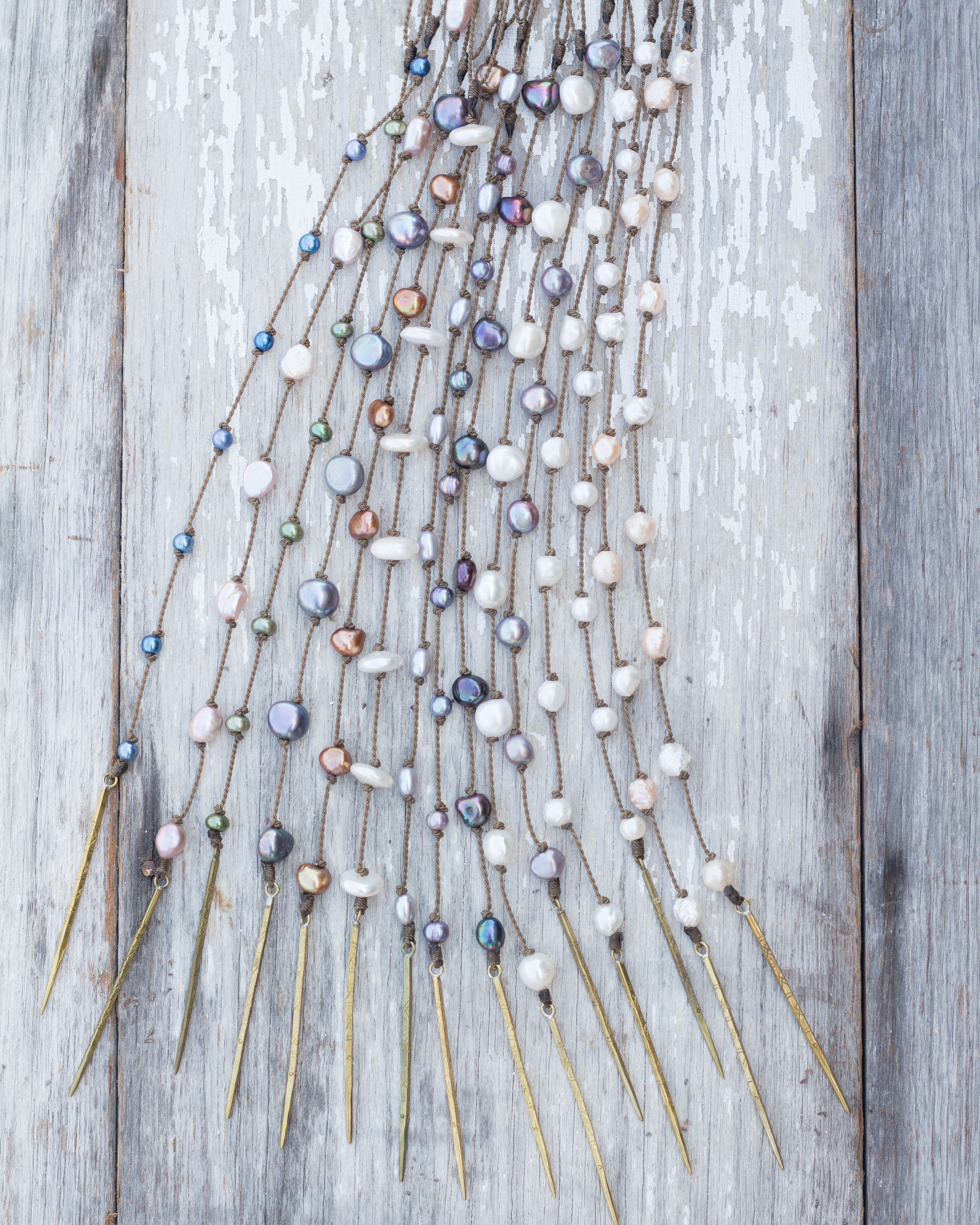 Y Necklace-0231-Blush Pearl Rice Petite