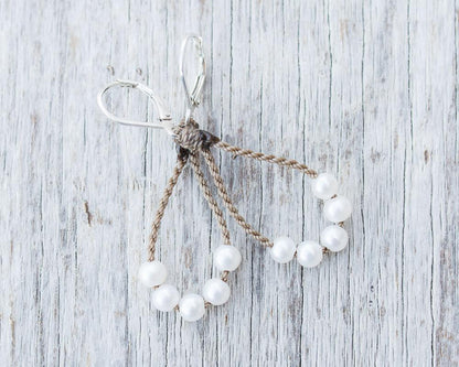 Dainty Pearl Loop Earrings