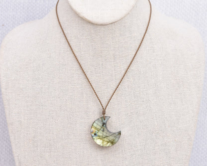 Labradorite Crescent Necklace