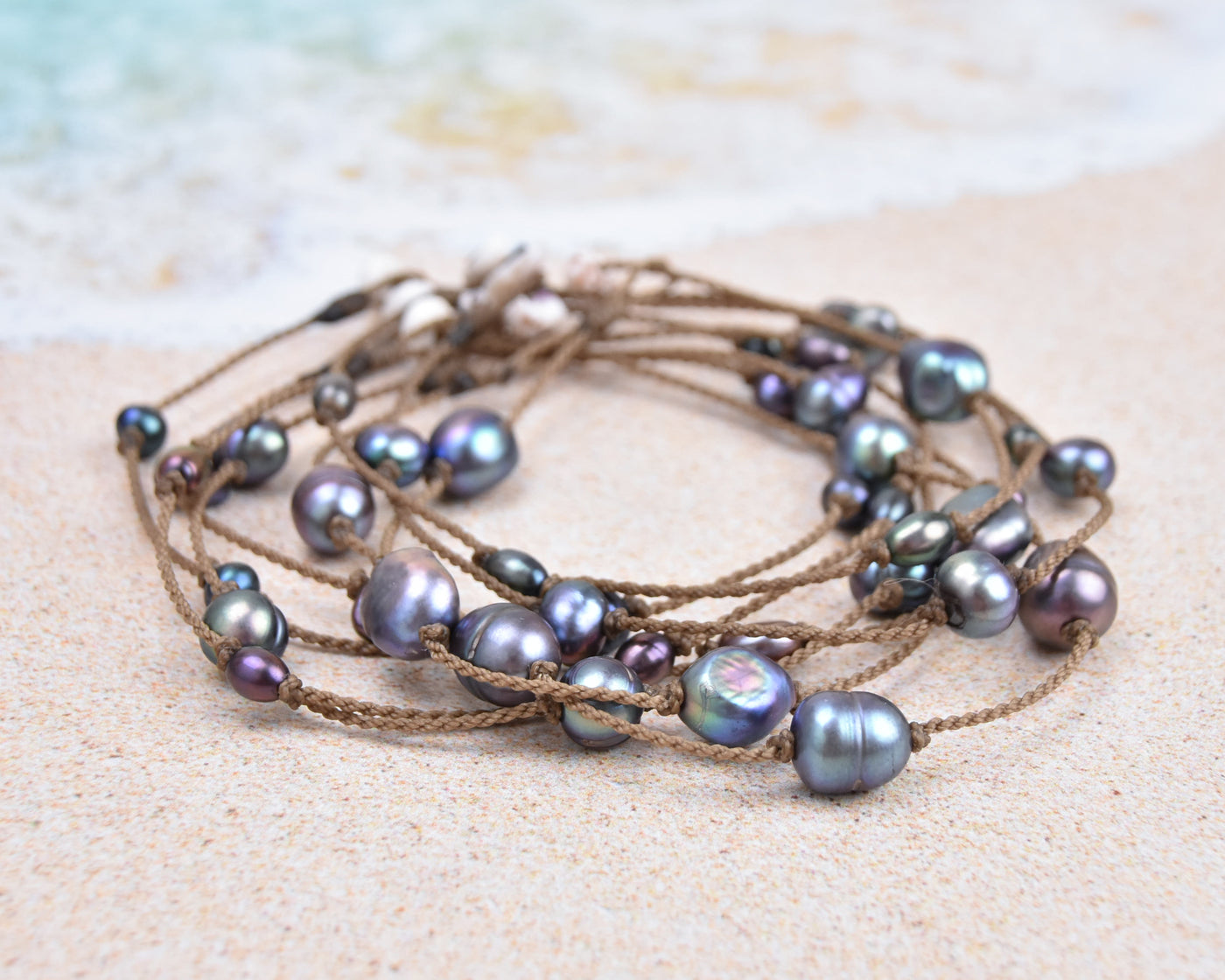 Mermaid + Peacock Pearl Princess Anklets