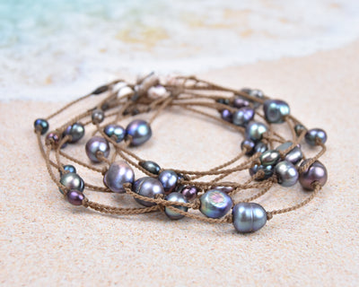 Mermaid + Peacock Pearl Princess Anklets