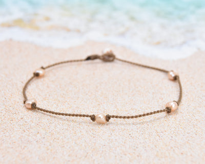 Peach Pearl Princess Anklet