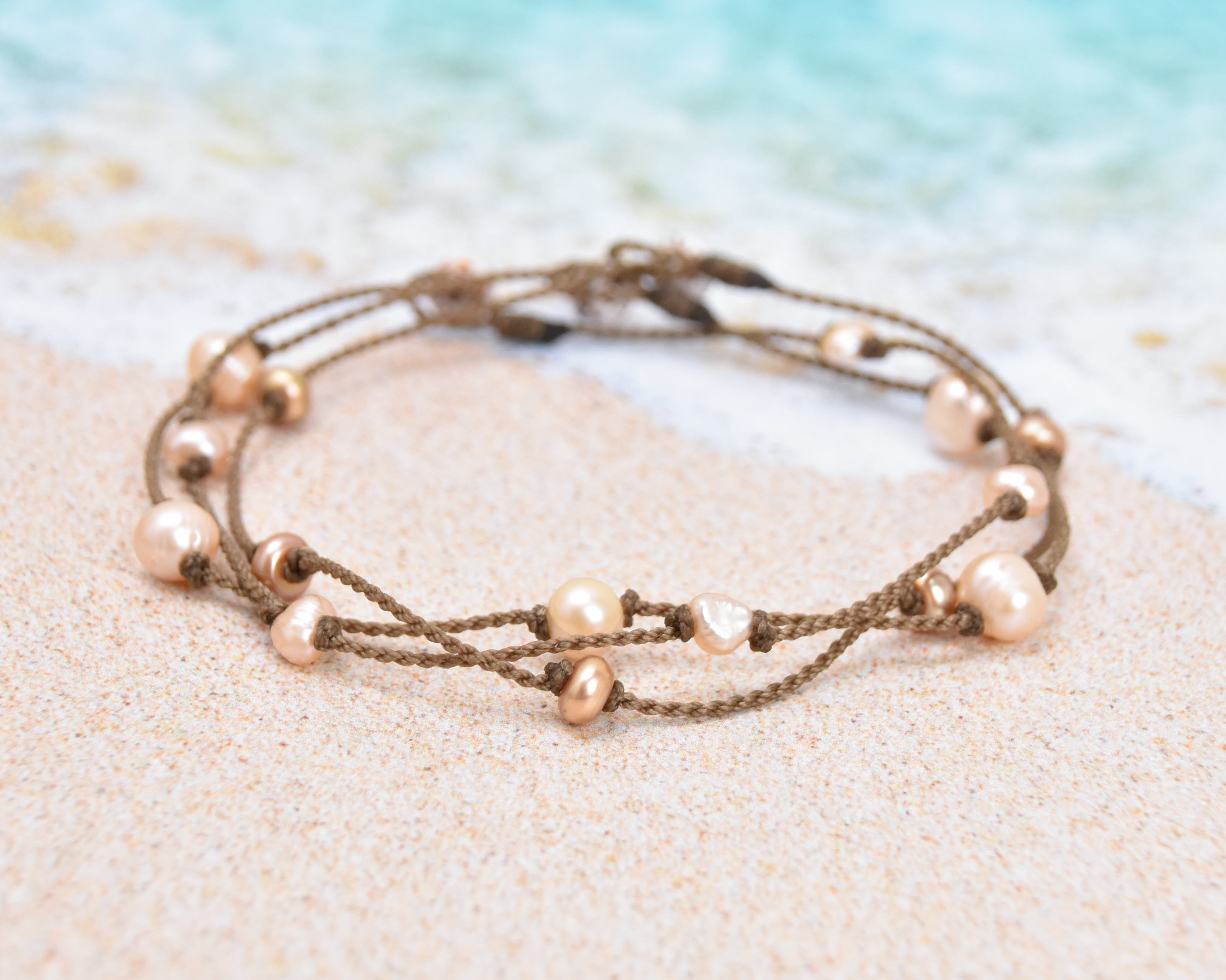 Peach Pearl Princess Anklet