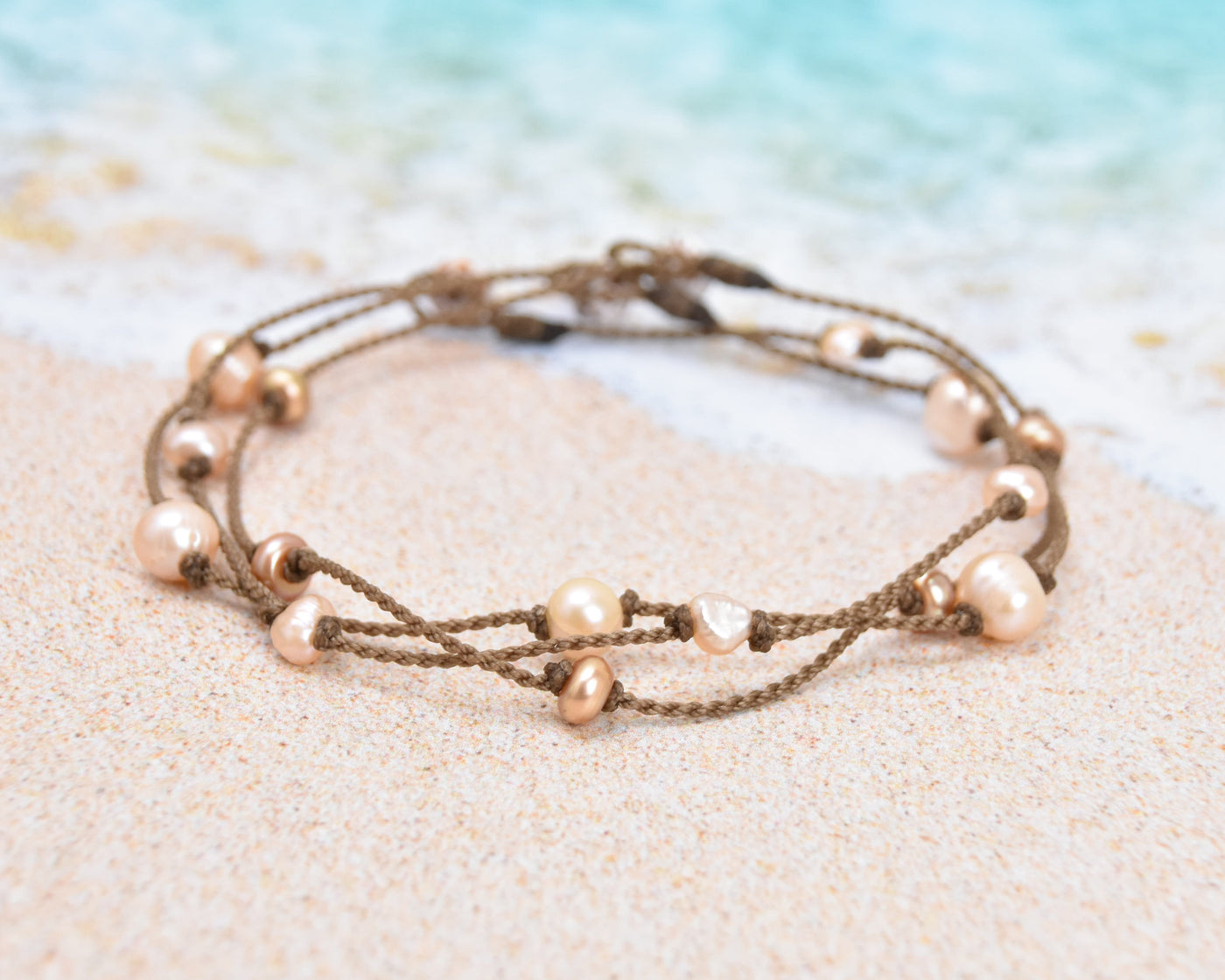 Peach Pearl Princess Anklet