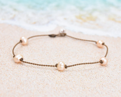 Peach Pearl Princess Anklet