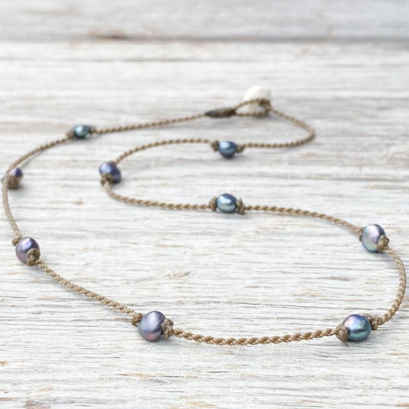 Princess Necklace-1455-Peacock Petite Baroque Pearl