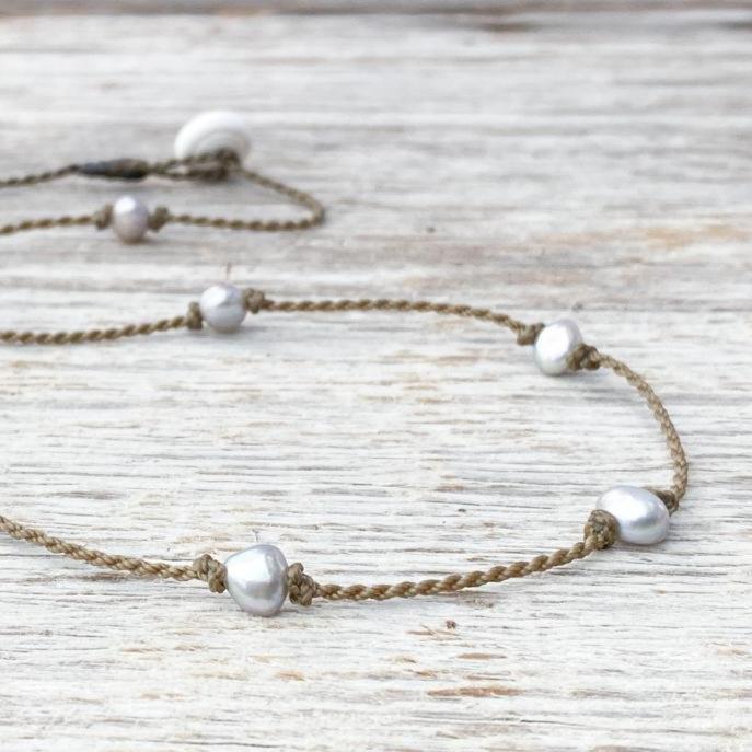Princess Necklace-1864-Silver Pearl Baroque Petite