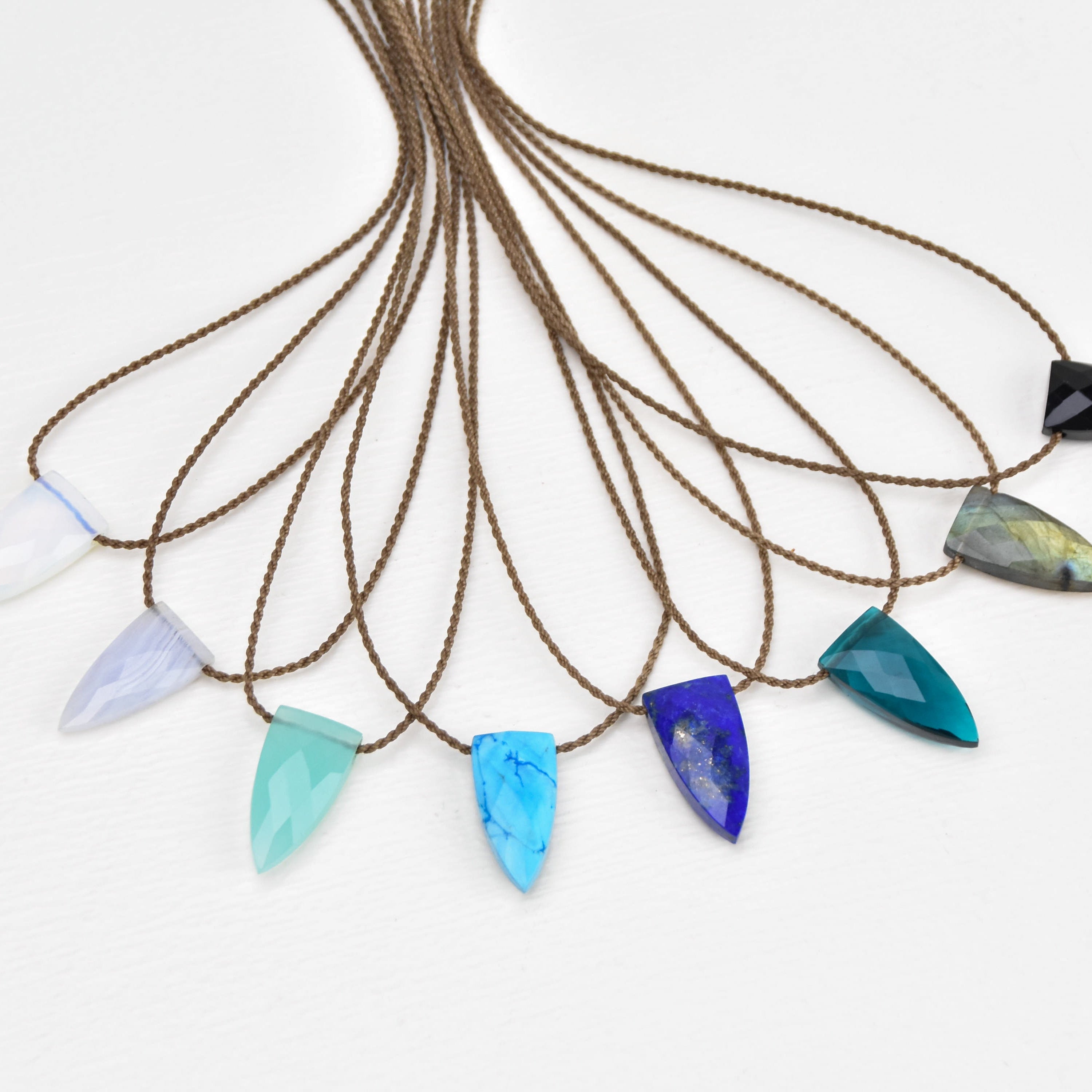 Pyramid Crystal & Gemstone Necklace