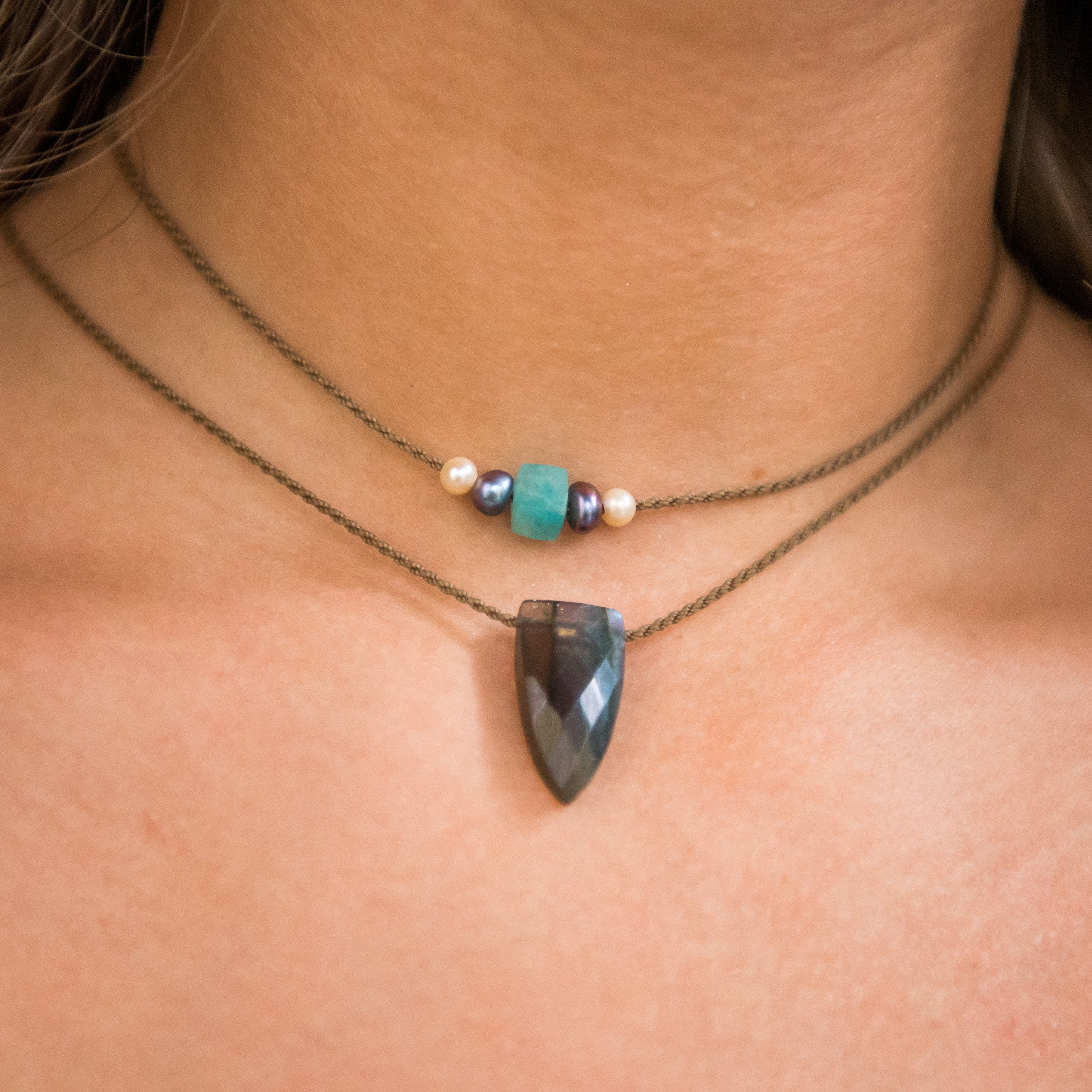 Pyramid Crystal & Gemstone Necklace