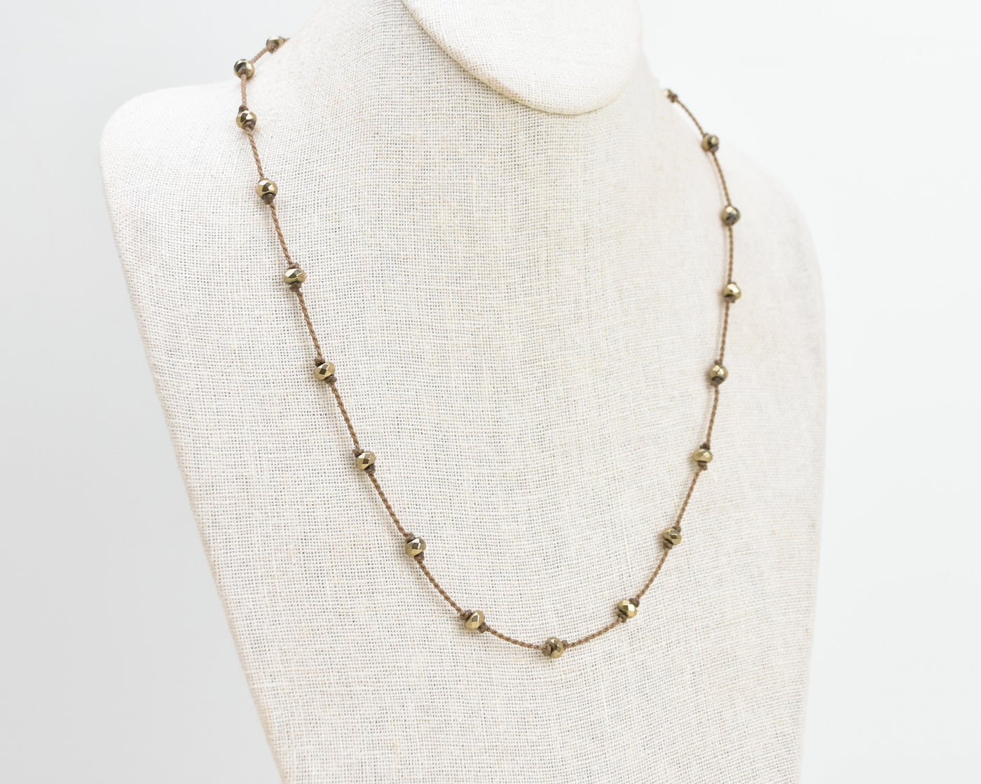 Wrap-1902-Pyrite Rondelle Faceted Petite