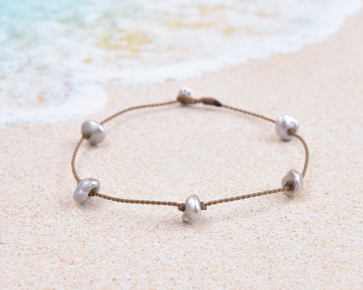 Silver Pearl Princess Anklet