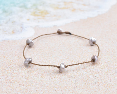 Silver Pearl Princess Anklet