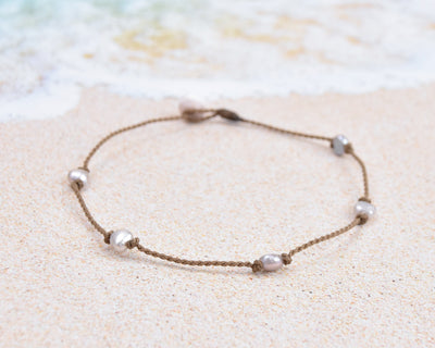 Silver Pearl Princess Anklet