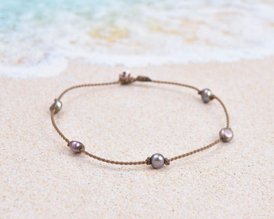 Silver Pearl Princess Anklet