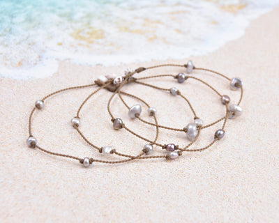 Silver Pearl Princess Anklet