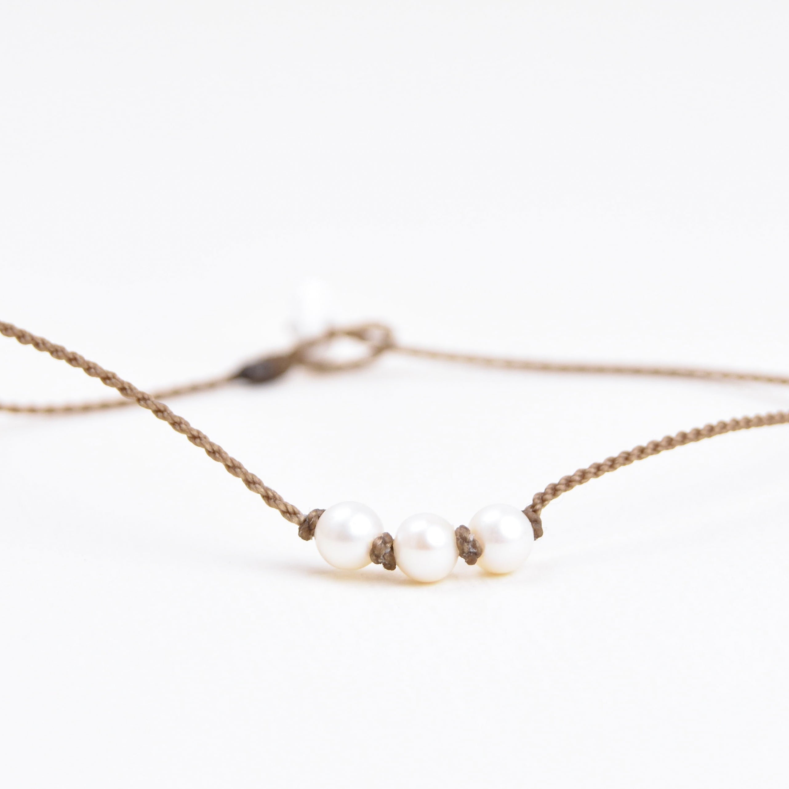 Tiny Triple Pearl Anklet