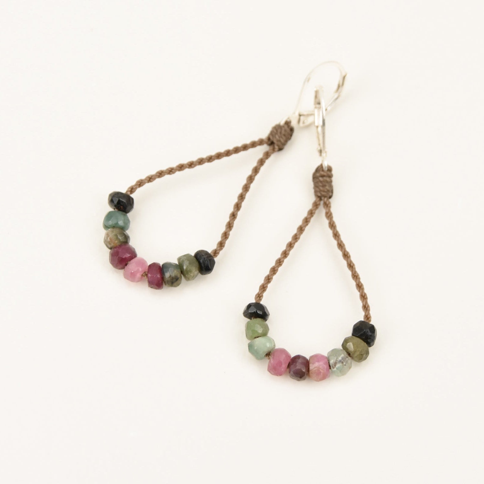 Watermelon Tourmaline Loop Earrings