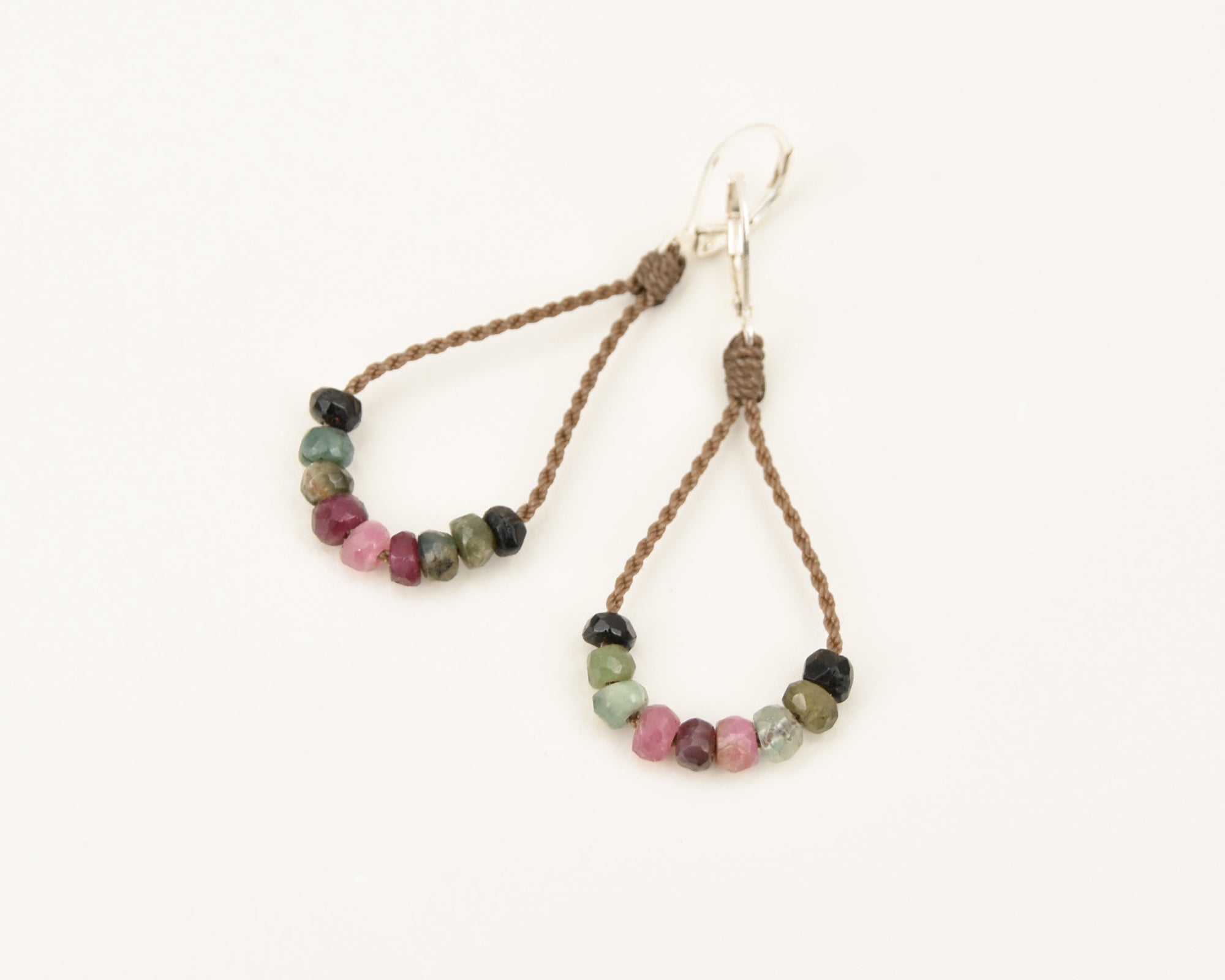 Watermelon Tourmaline Loop Earrings