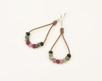 Watermelon Tourmaline Loop Earrings