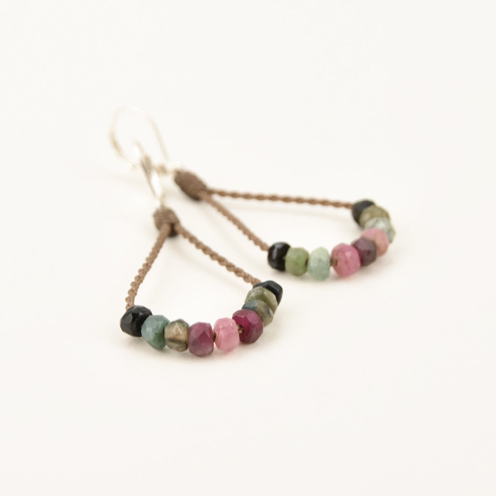 Watermelon Tourmaline Loop Earrings
