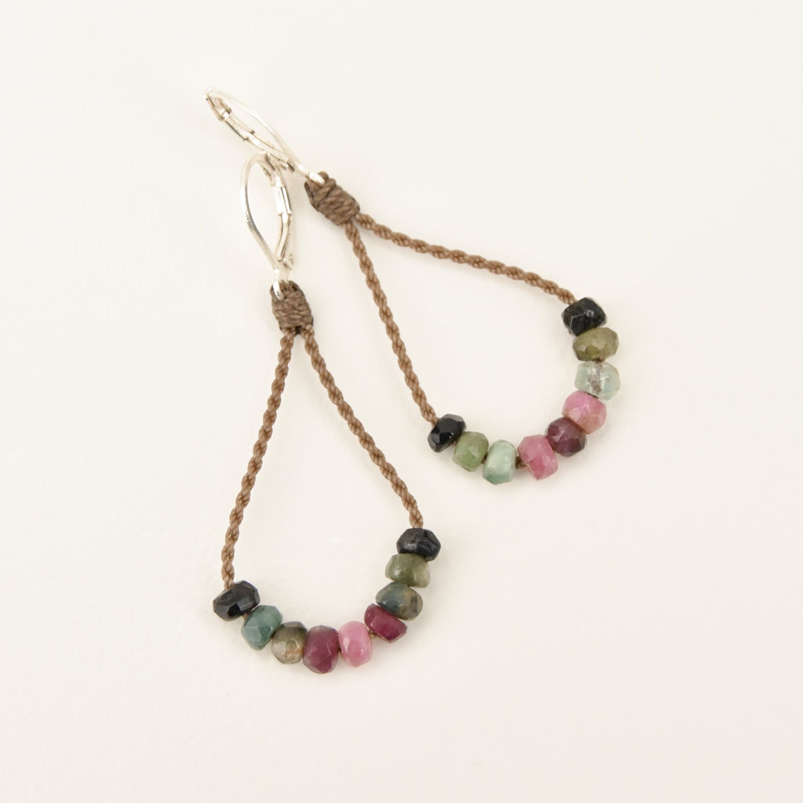 Watermelon Tourmaline Loop Earrings