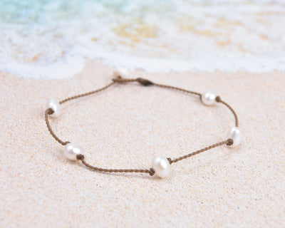 White Pearl Princess Anklets