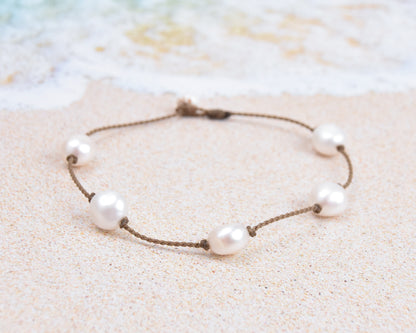 White Pearl Princess Anklets