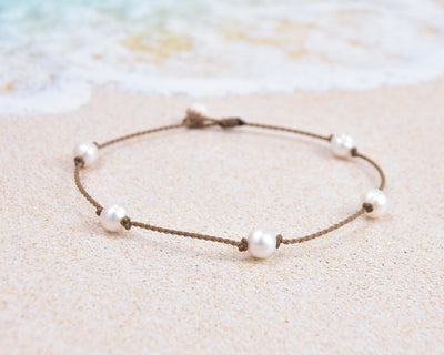 White Pearl Princess Anklets