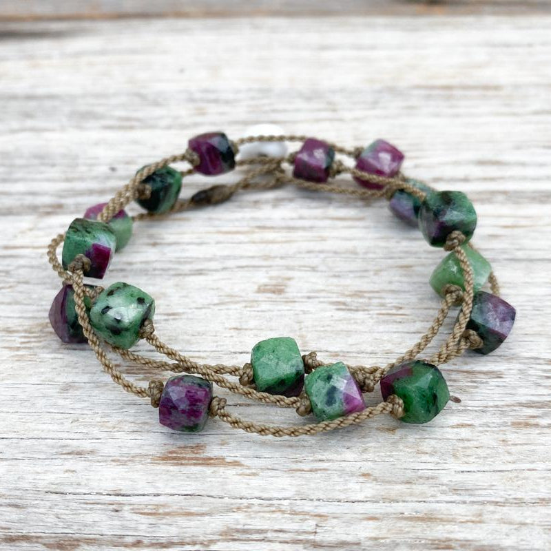 Wrap-1005-Ruby Zoisite Cube Petite