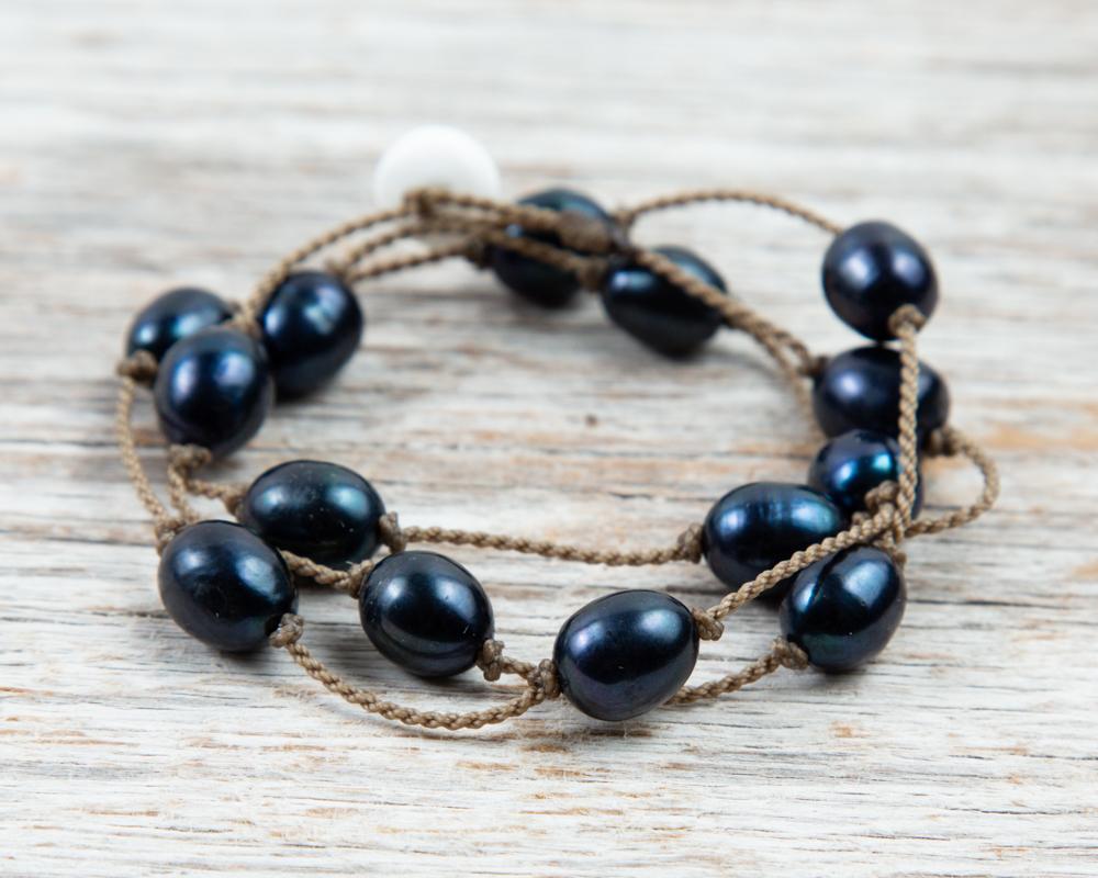 Wrap-1721-Black/Midnight Blue Pearl Rice Large